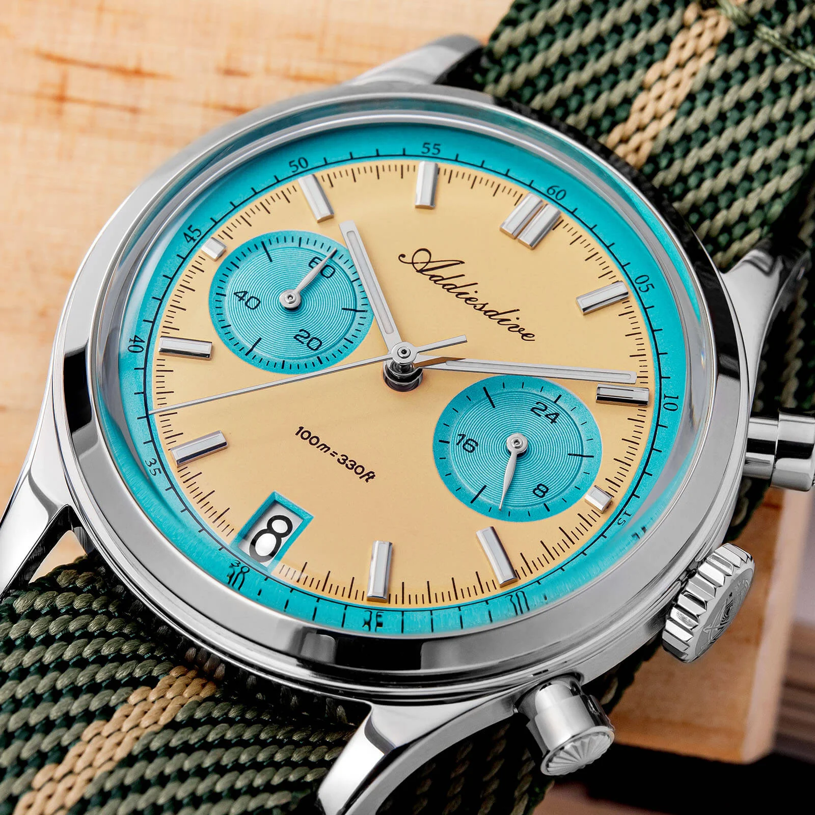 U.S. Warehouse -ADDIESDIVE 38mm VK64 Chronograph Watch AD2095 - Image 13