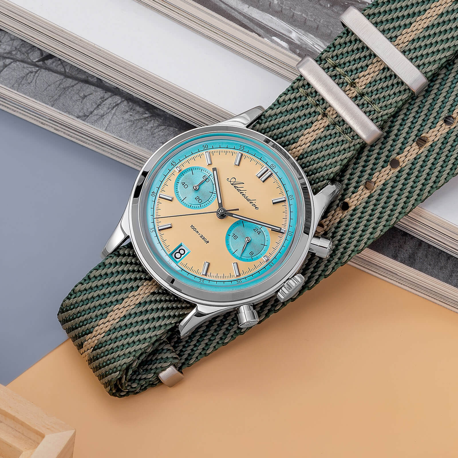 U.S. Warehouse -ADDIESDIVE 38mm VK64 Chronograph Watch AD2095 - Image 14