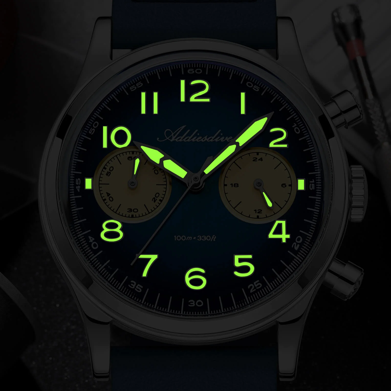 🔥Anniversary Sale🔥ADDIESDIVE 38mm VK64 Chronograph Watch AD2516 - Image 10