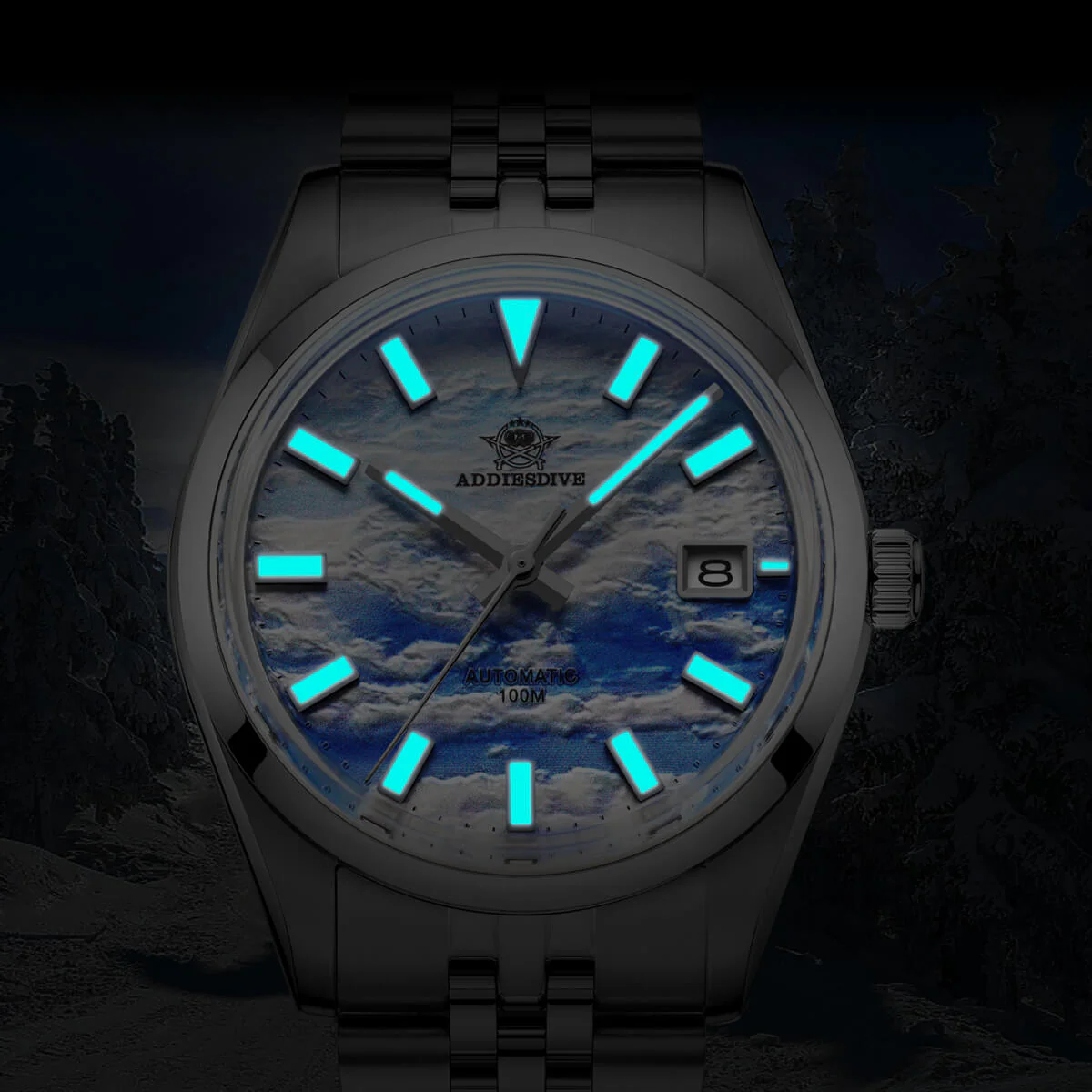 Addiesdive 39mm 3D Sea of Clouds Dial Automatic Watch （AD2041） - Image 9