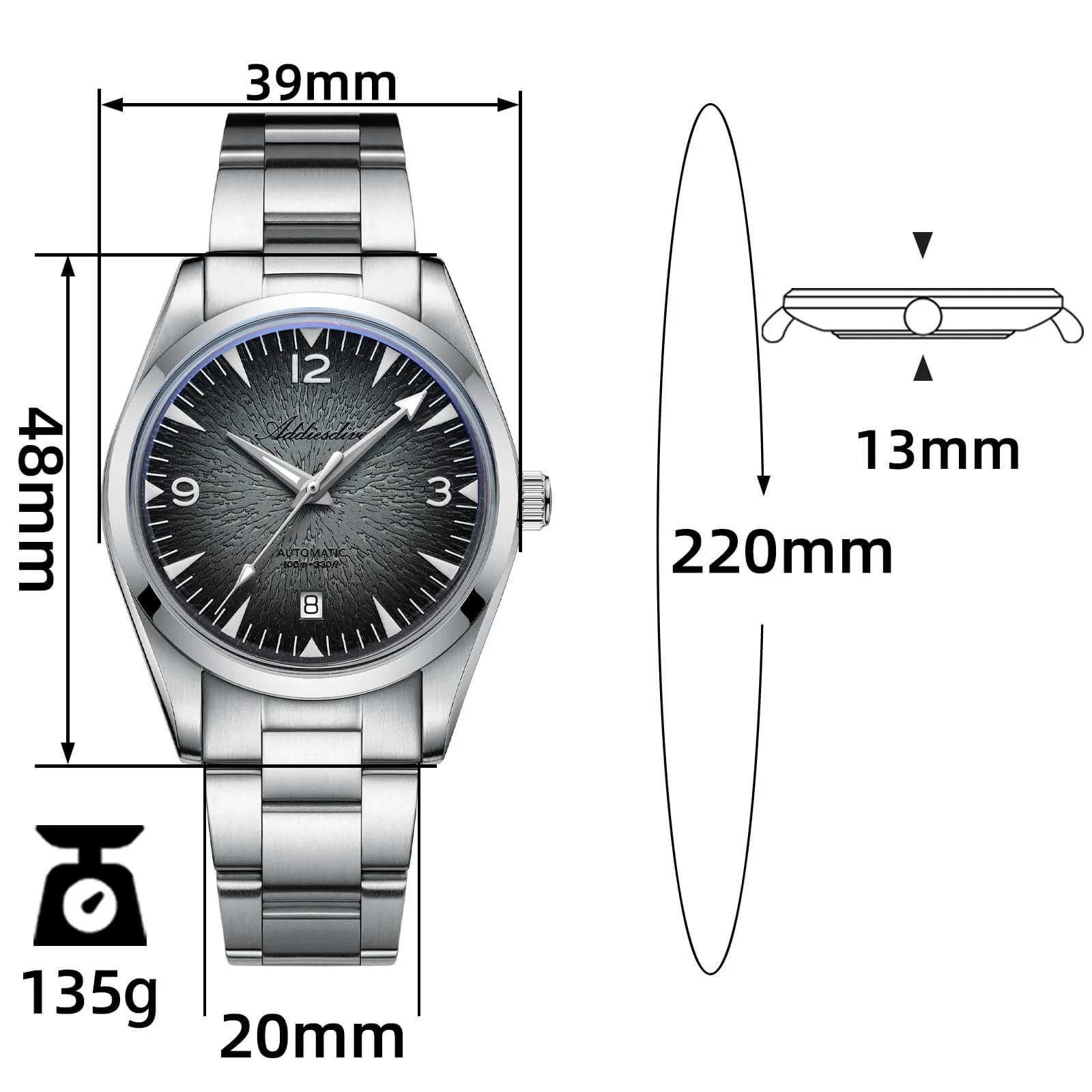 U.S. Warehouse -Addiesdive 39mm Breath of the Ocean Automatic 8215 Men Watch ,AD2508 - Image 13