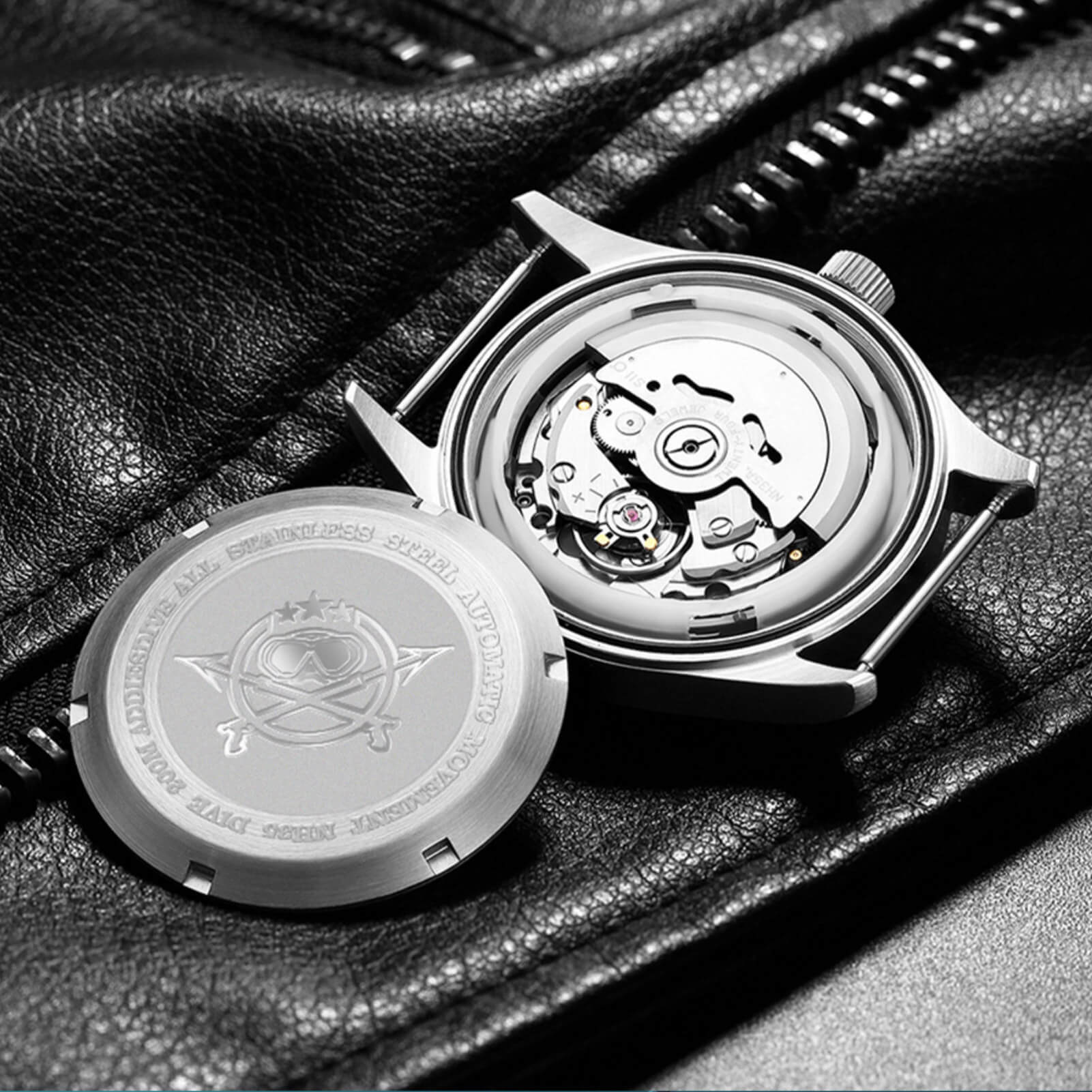 U.S. Warehouse -ADDIESDIVE®39mm Leather Men's Elegant Automatic Watch Diver 200M (AD2519) - Image 3