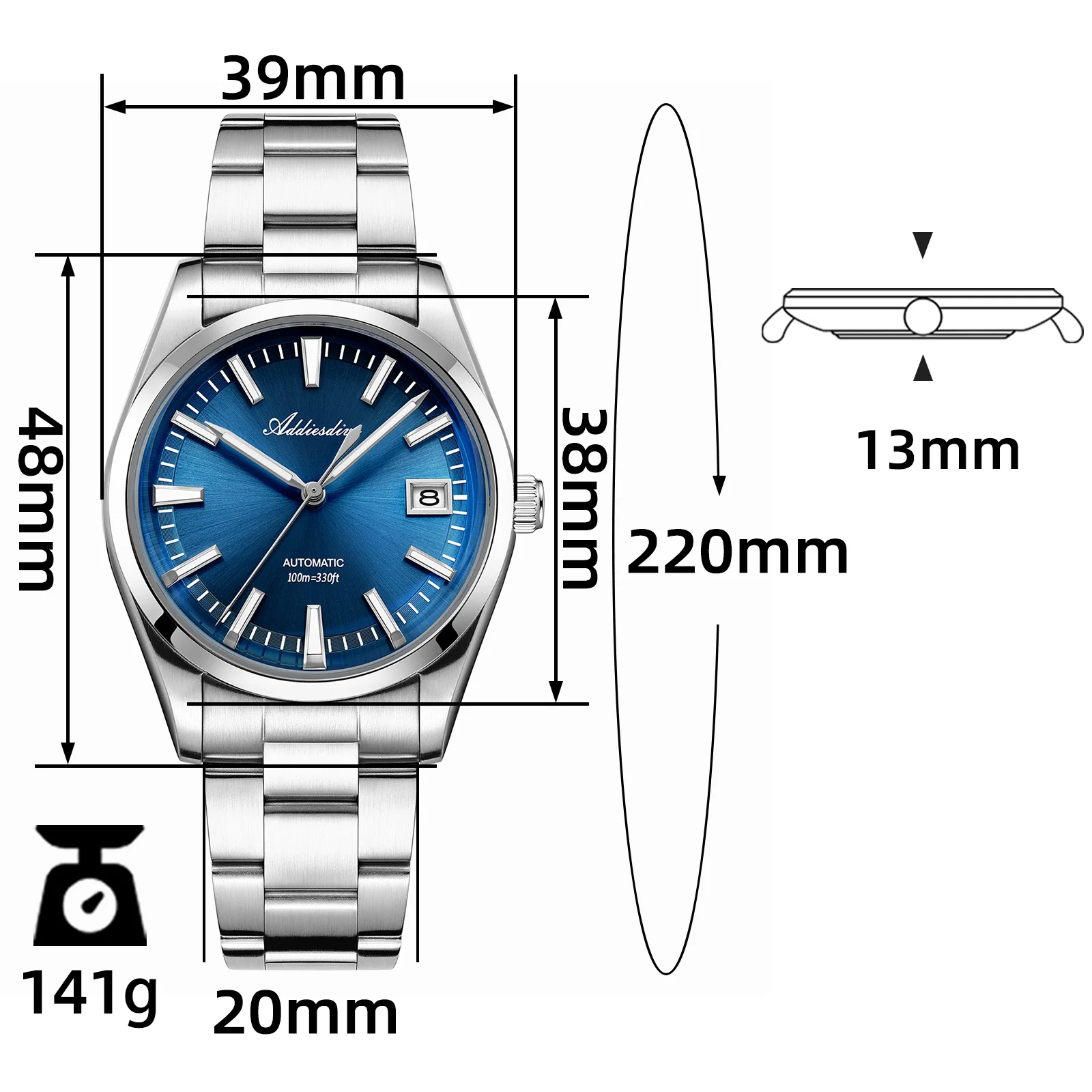 U.S. Warehouse -ADDIESDIVE 39mm NH35 Automatic Watch AD2077 - Image 2