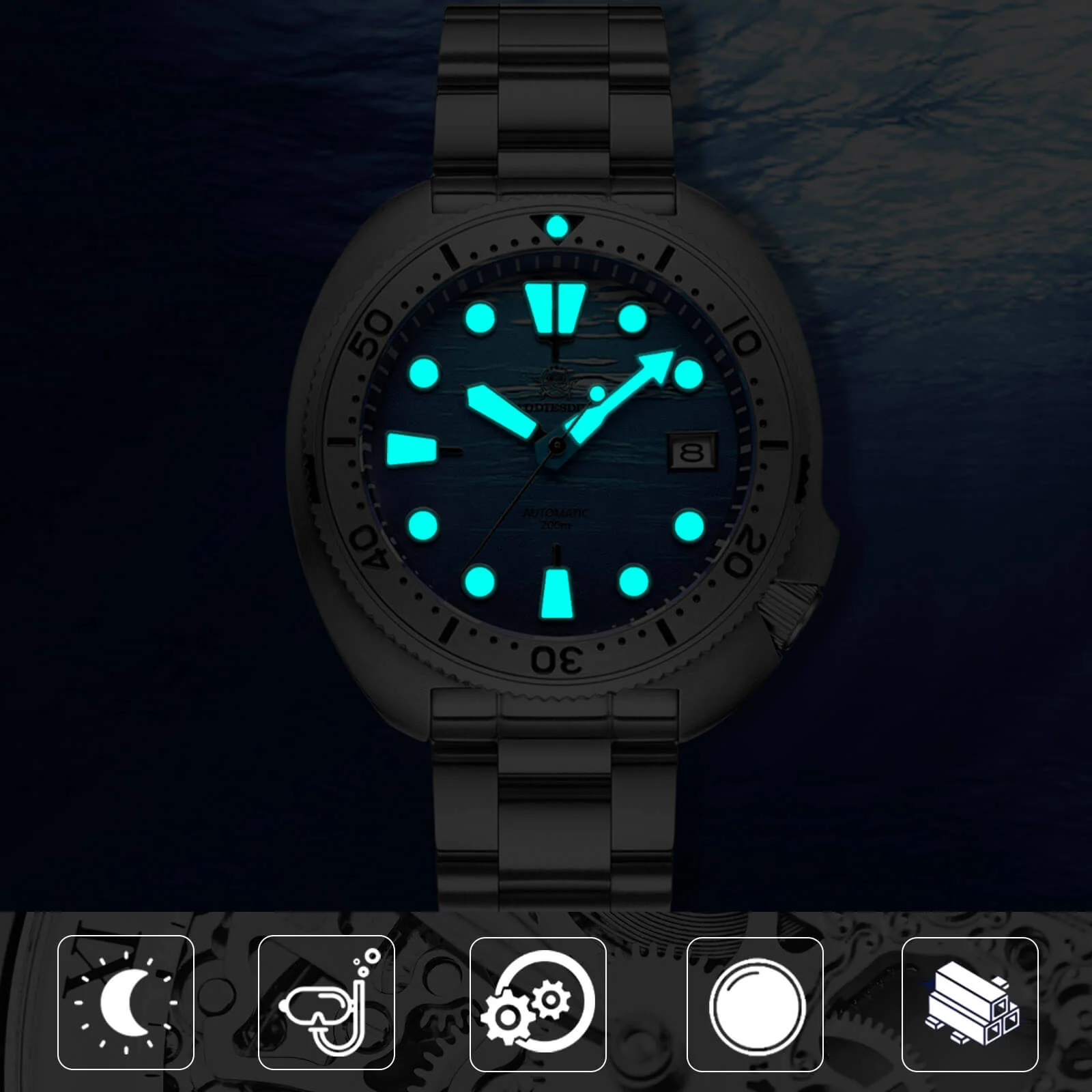 🔥Anniversary Sale🔥ADDIESDIVE 3D Turtle Dial Dive Watch（AD2045） - Image 8
