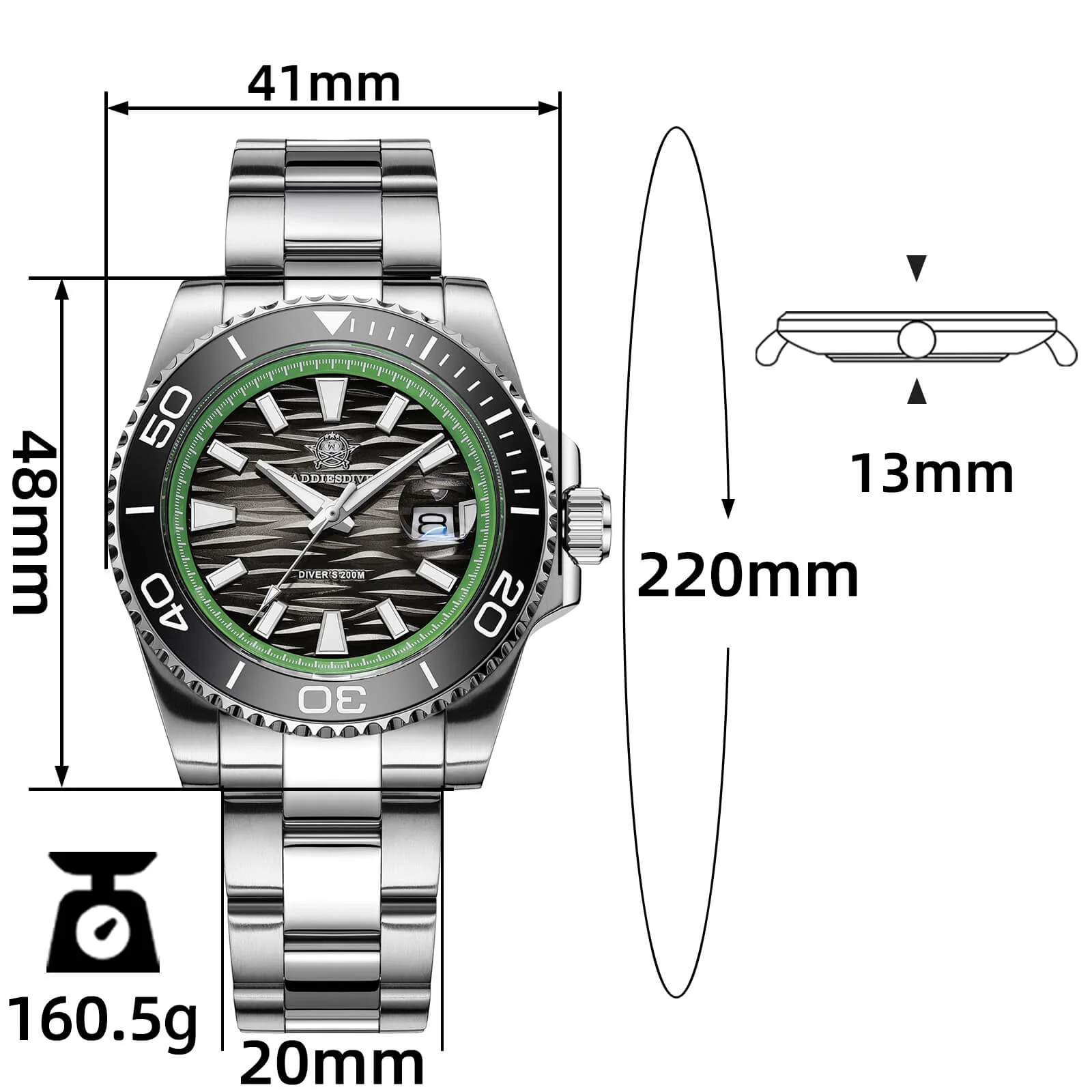 U.S. Warehouse -Addiesdive 41mm Diver Quartz Watch AD2514 - Image 10