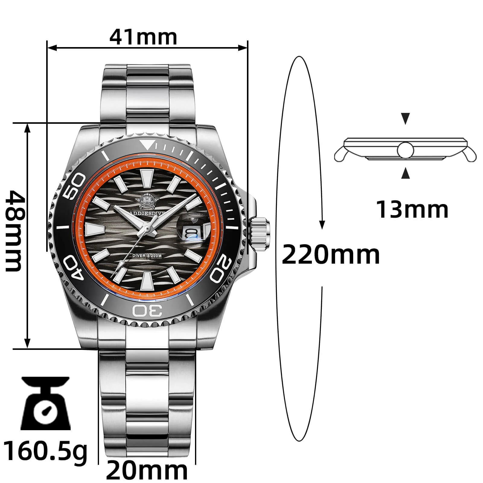 U.S. Warehouse -Addiesdive 41mm Diver Quartz Watch AD2514 - Image 3