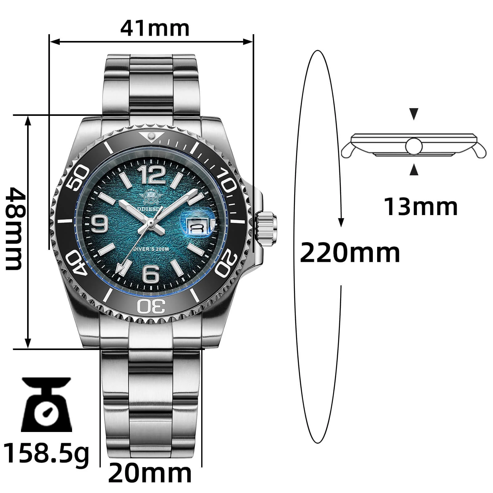 🔥Anniversary Sale🔥Addiesdive 41mm Modern Sub Quartz Watch with 200M Water Waterproof,AD2513 - Image 17