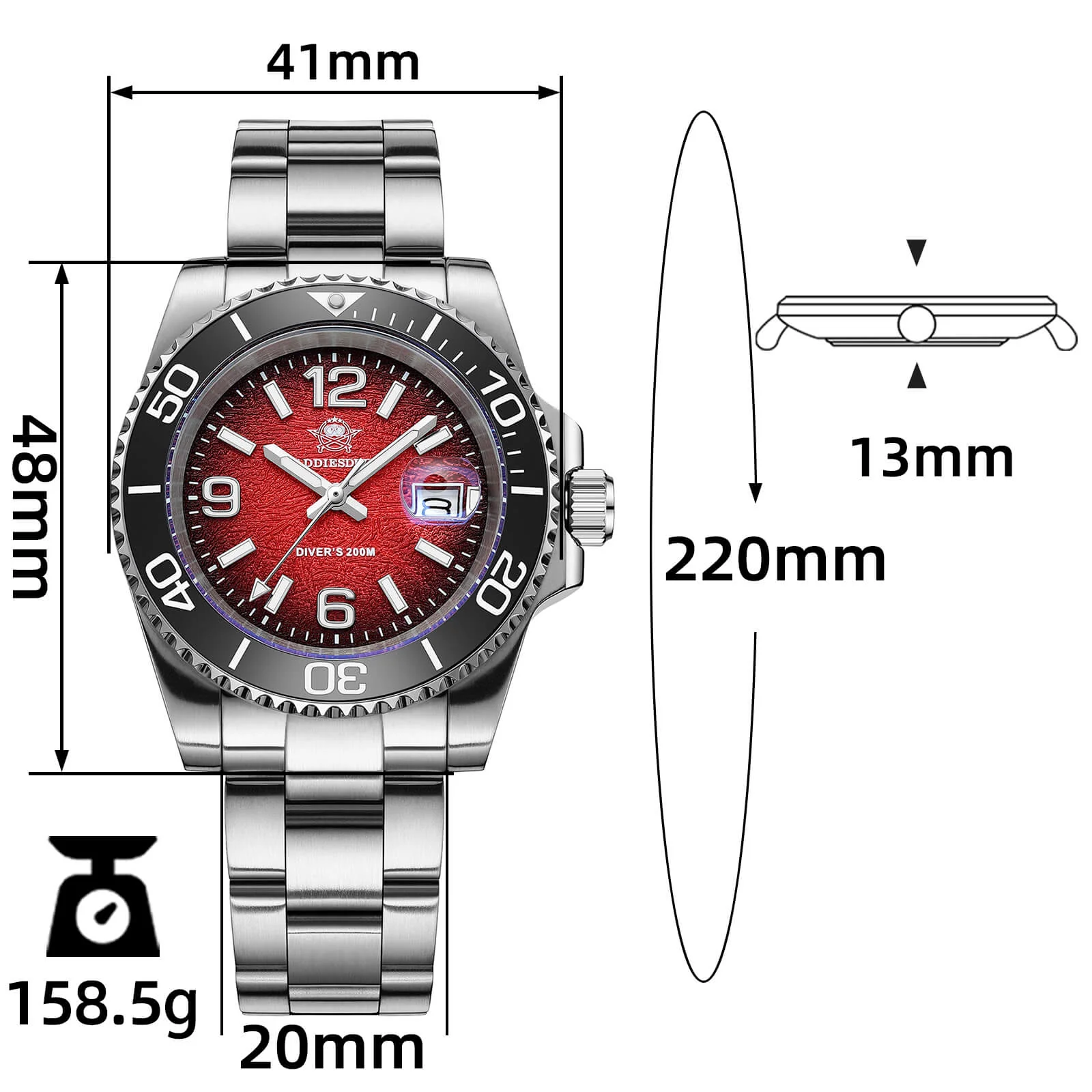 🔥Anniversary Sale🔥Addiesdive 41mm Modern Sub Quartz Watch with 200M Water Waterproof,AD2513 - Image 2