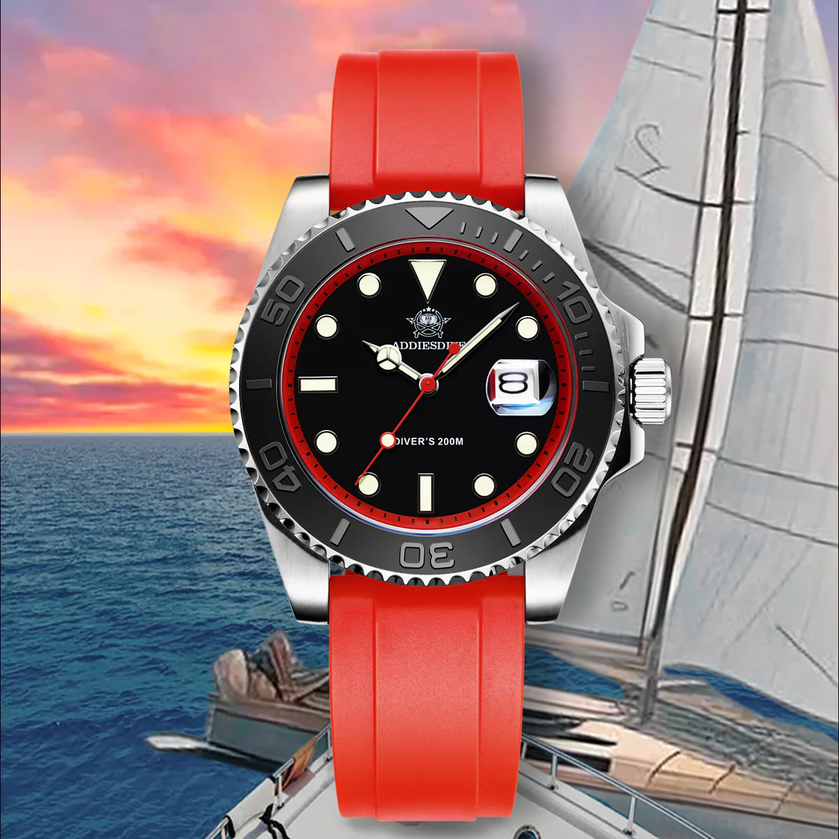 U.S. Warehouse -ADDIESDIVE 41mm Sports Quartz Watch Waterproof 200M (AD2040) - Image 13