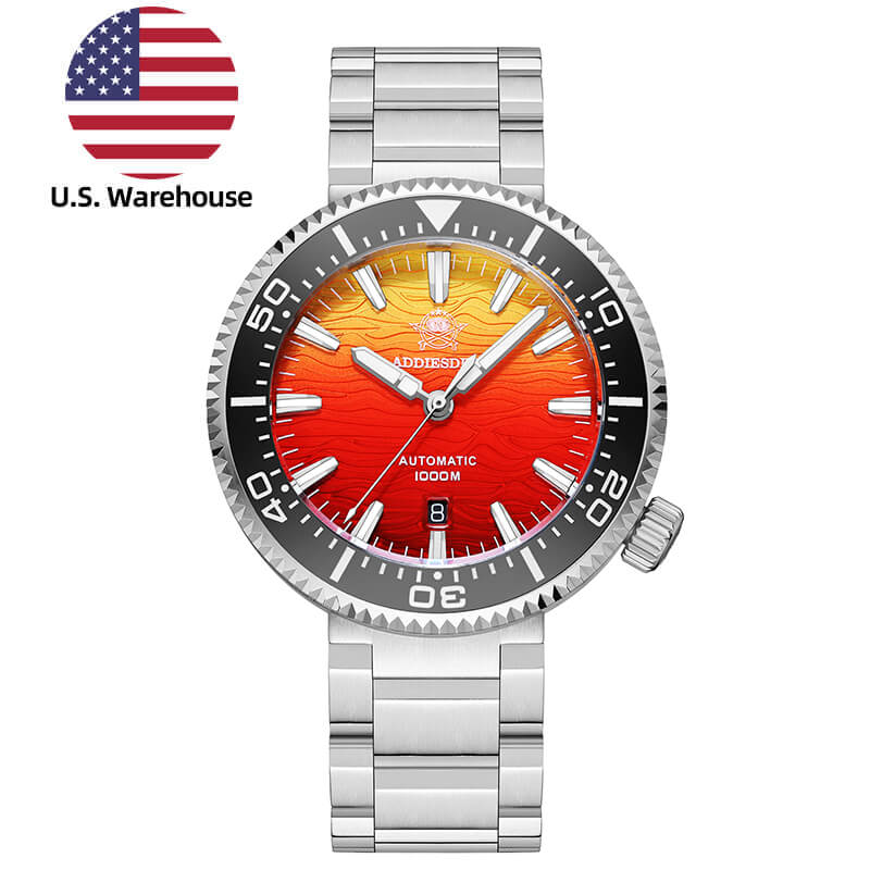 U.S. Warehouse -Addiesdive 46mm Puck Style Diver Watch AD2526 – 1000M Water Resistant, Japan 8215 Automatic