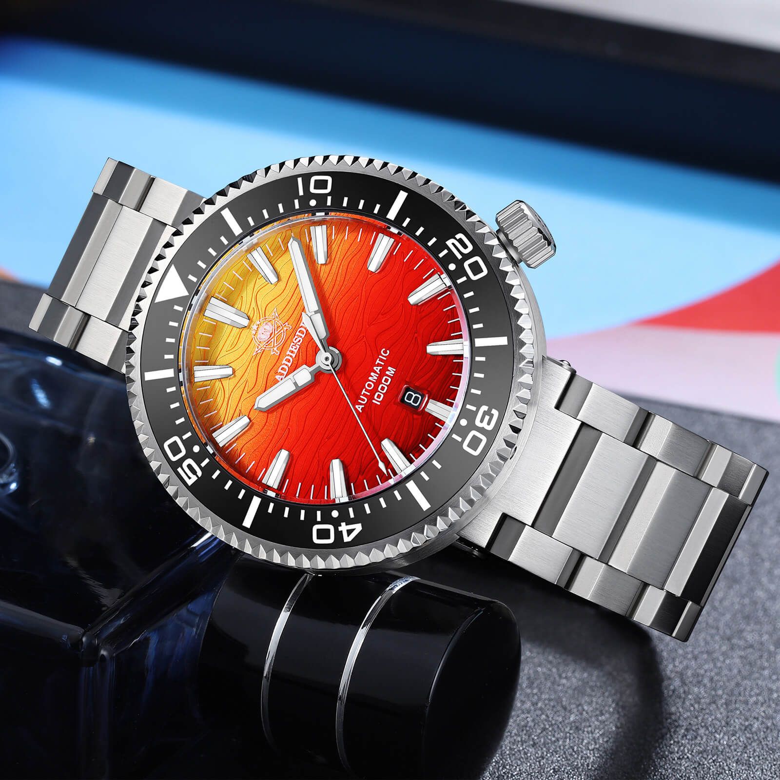 U.S. Warehouse -Addiesdive 46mm Puck Style Diver Watch AD2526 – 1000M Water Resistant, Japan 8215 Automatic - Image 3