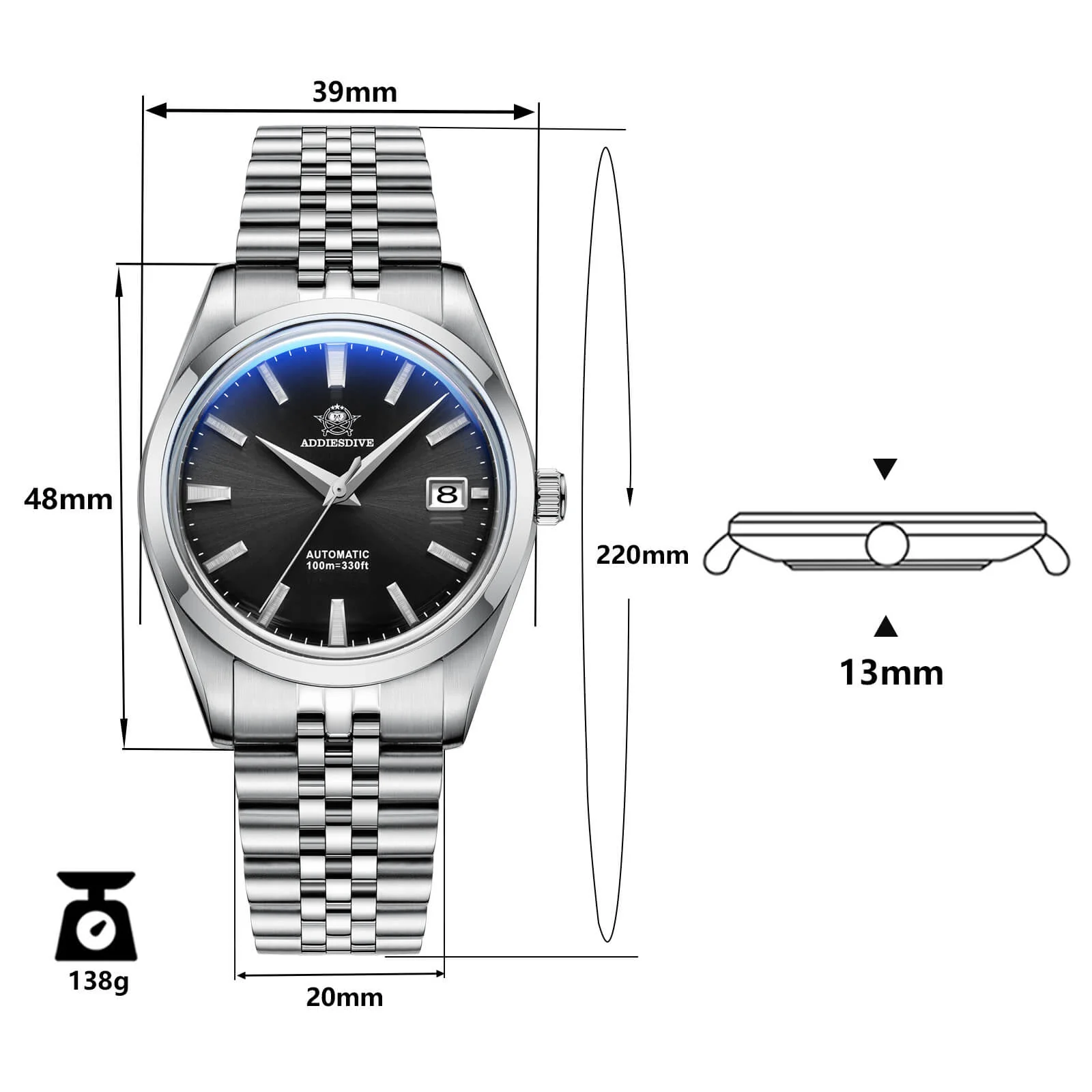 🔥Anniversary Sale🔥Addiesdive 39mm Automatic Watch Diver's 100M NH35 (AD2029) - Image 13