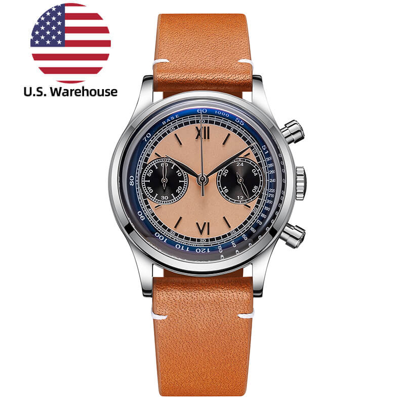 U.S. Warehouse -ADDIESDIVE Panda BB Chronograph Retro Men Watch 38mm Quartz Watch, AD2037