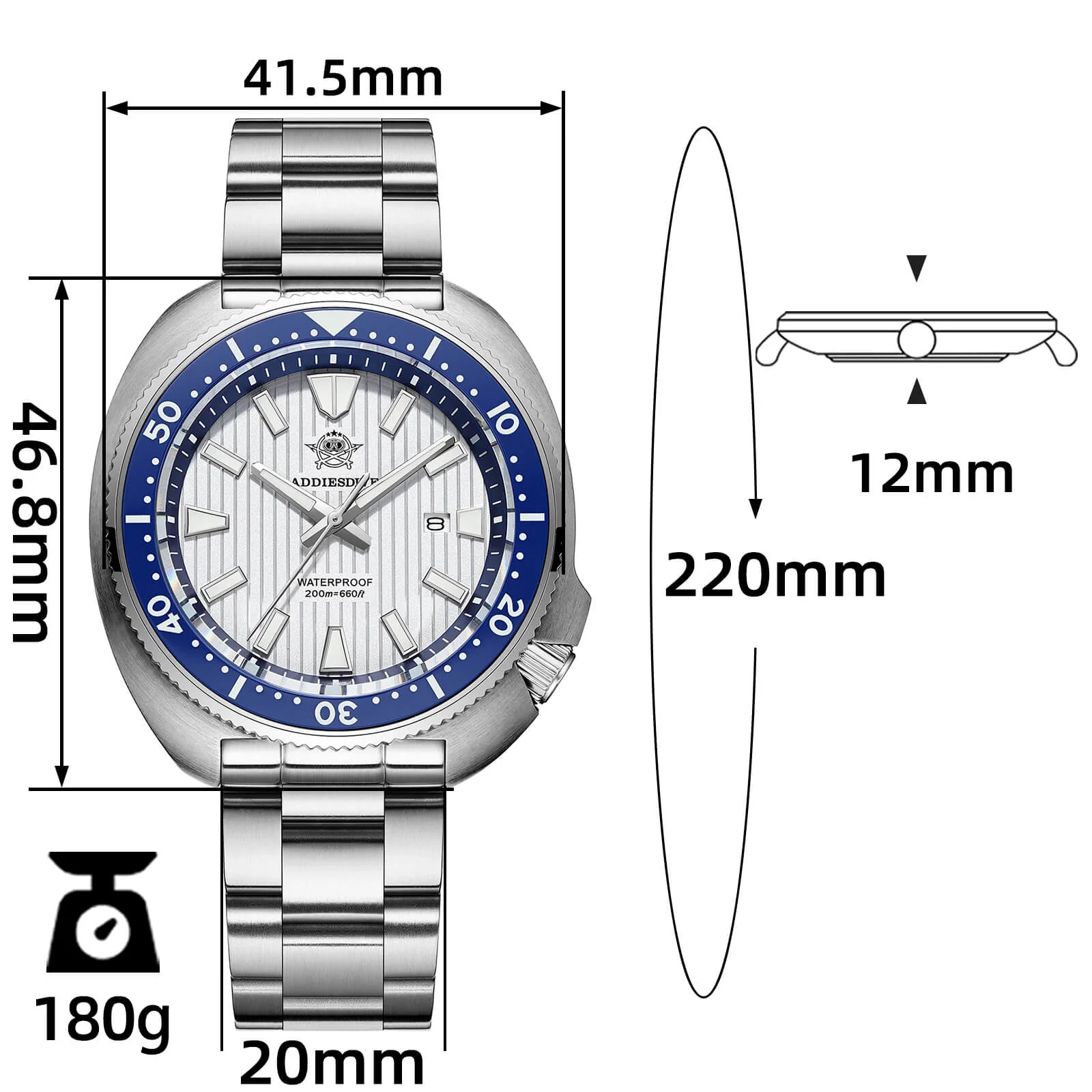 Addiesdive Turtle Quartz Diver Men Watch AD2507 - Image 24