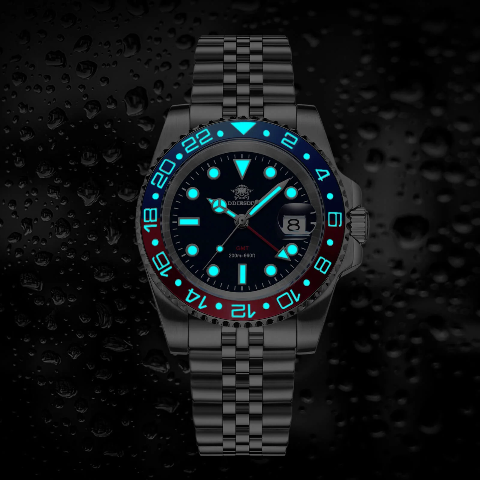U.S. Warehouse -ADDIESDIVE Water Ghost Luxury Dive Watch GMT Quartz Watch AD2050-with Calendar - Image 14