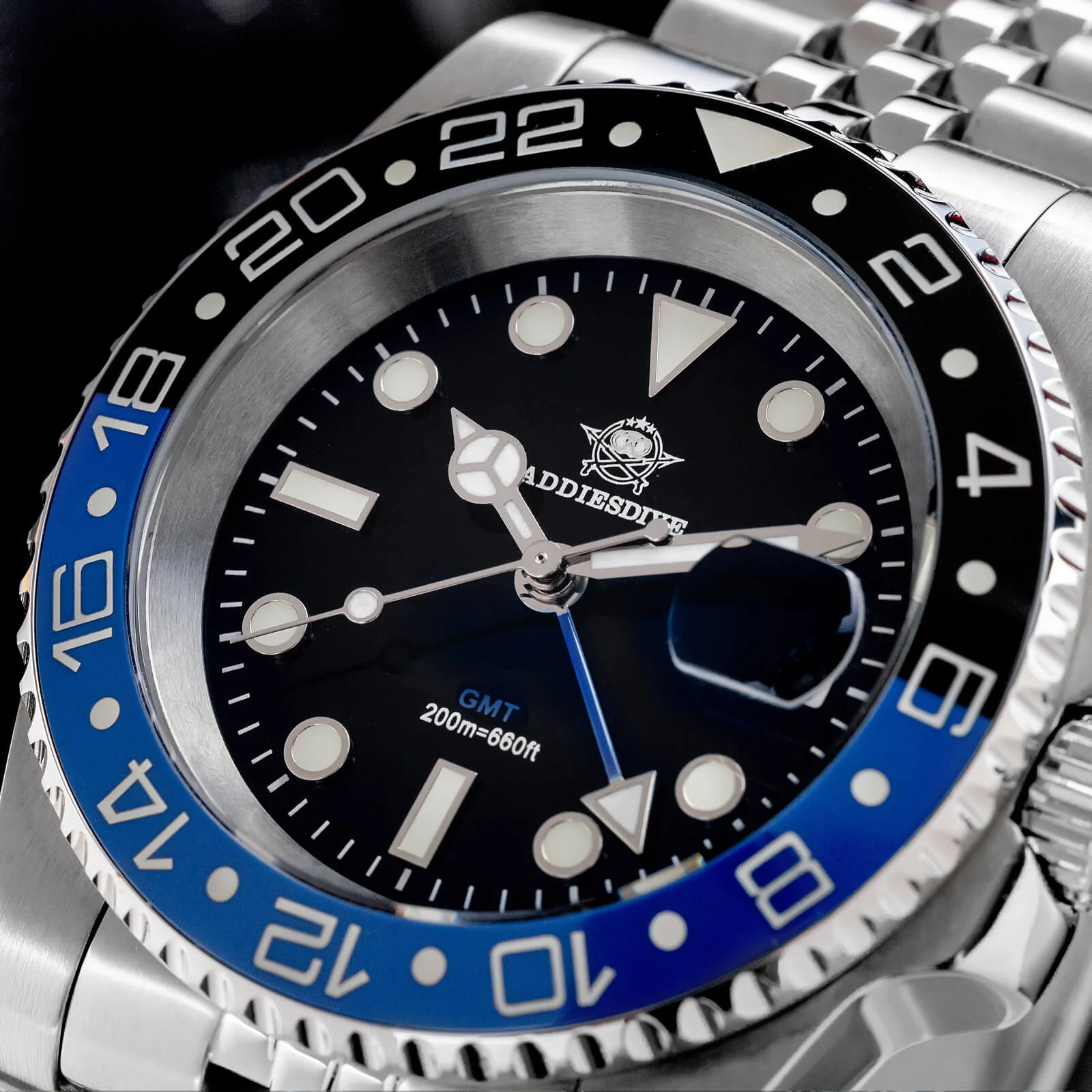 U.S. Warehouse -ADDIESDIVE Water Ghost Luxury Dive Watch GMT Quartz Watch AD2050-with Calendar - Image 4