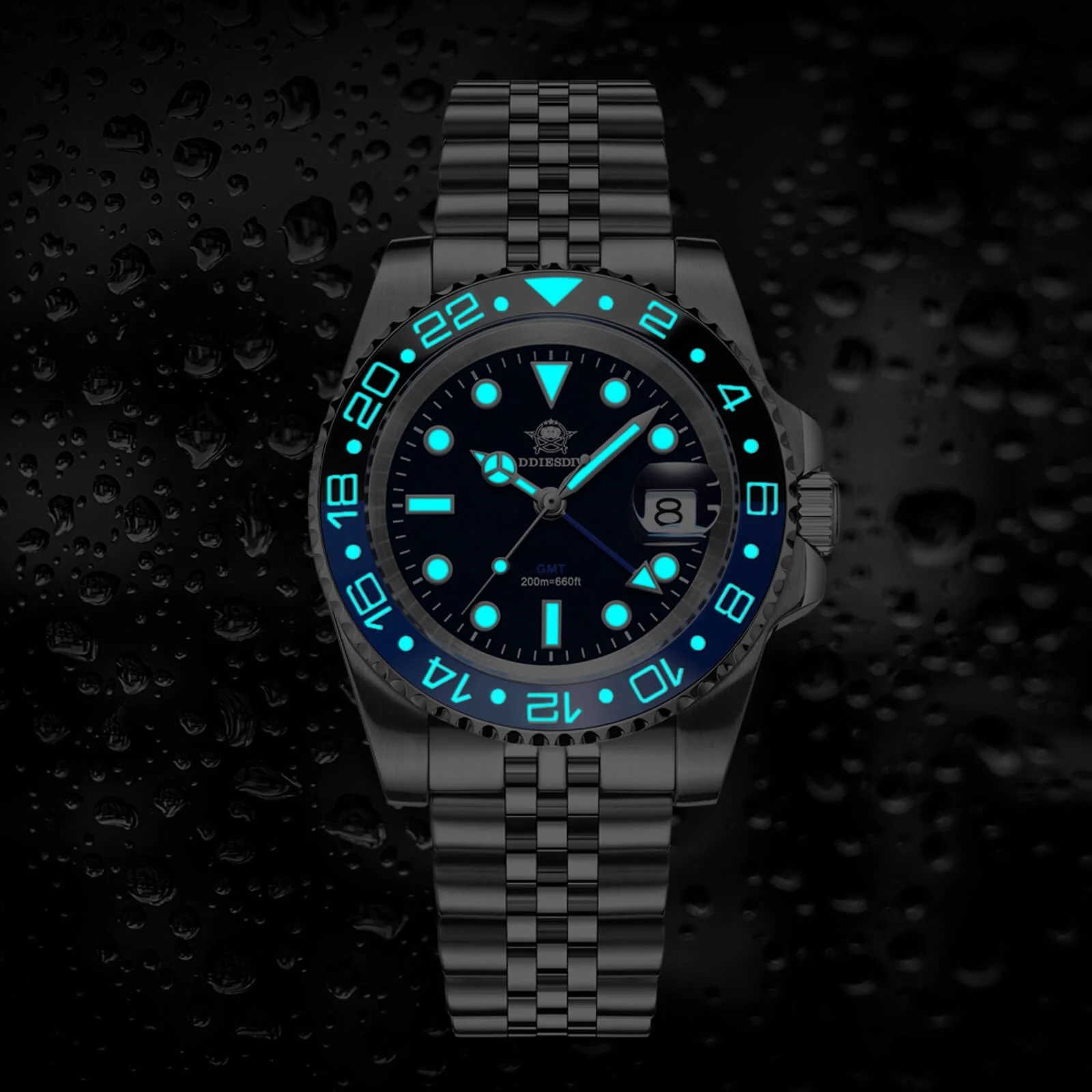 U.S. Warehouse -ADDIESDIVE Water Ghost Luxury Dive Watch GMT Quartz Watch AD2050-with Calendar - Image 9